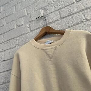 Vintage Russell Athletic Sweatshirt Mens Large Tan Crewneck Sweater USA 90s‎